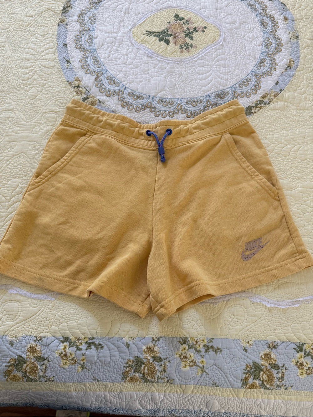 Nike Women’s Yellow Drawstring Athletic Shorts